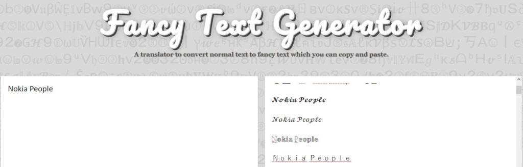 Введите имя отправителя и получите несколько десятков юникод-вариантов в Fancy Text Generator