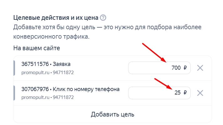 Как настроить целевые действия в Яндекс Директе